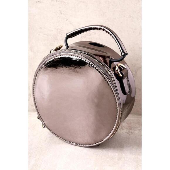 Lulus Handbags - Lulus Fast Lane Gunmetal Purse Silver